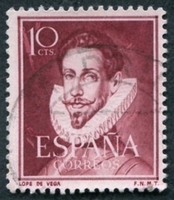 N°0822-1951-ESPAGNE-ECRIVAIN FELIX LOPE DE VEGA-10C