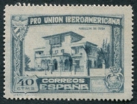 N°0466-1930-ESPAGNE-EXPO DE SEVILLE-PAVILLON CUBA-40C-BLEU