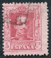 N°0274-1922-ESPAGNE-ALPHONSE XIII-5C-ROSE