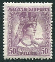 N°0192-1918-HONGRIE-REINE ZITA-50FI-VIOLET