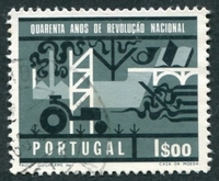 N°0984-1966-PORT-40E ANNIV REVOLUTION-1E