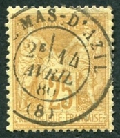 N°0092-1877-FRANCE-TYPE SAGE-25C-BISTRE S /JAUNE