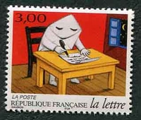 N°3060-1997-FRANCE-ENVELOPPE PERSONNAGE ECRIVANT