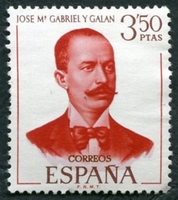 N°1650-1970-ESPAGNE-CELEBRITES-JOSE MA GABRIEL Y GALAN-3P50