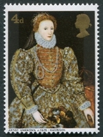 N°0542-1968-GB-TABLEAU-ELIZABETH 1ER-4P