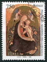 N°2205-1996-ITALIE-NOEL-TABLEAU-MADONE A LA CAILLE-750L