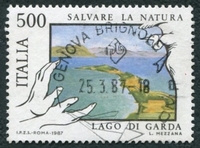 N°1738-1987-ITALIE-LAC DE GARDE ET AIGRETTE-500L
