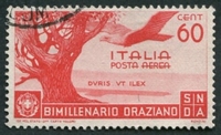 N°093-1936-ITALIE-ARBRE ET AIGLE-60C-ROUGE