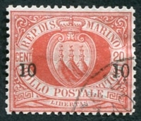 N°0011-1892-SAINT MARIN-10C / 20C-ROUGE