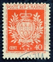 N°0261-1945-SAINT MARIN-ARMOIRIES-40C-ROUGE