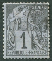 N°46-1881-FRANCE-TYPE ALPHEE DUBOIS-1C-NOIR S/AZURE