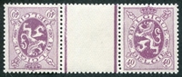 N°0284A-1929-BELGIQUE-LION HERALDIQUE-TETE BECHE-40C-LILAS