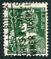 N°0340-1932-BELGIQUE-COMMERCE-35C-VERT