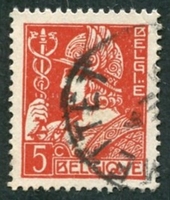 N°0336-1932-BELGIQUE-COMMERCE-5C-ROUGE/ORANGE