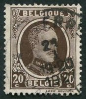 N°0196-1921-BELGIQUE-ROI ALBERT 1ER-20C-BRUN