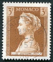 N°0480-1957-MONACO-PRINCESSE GRACE-3F-BRUN