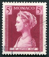 N°0481-1957-MONACO-PRINCESSE GRACE-5F-LIE DE VIN