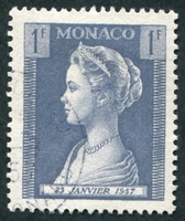 N°0478-1957-MONACO-PRINCESSE GRACE-1F-GRIS