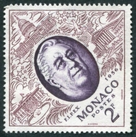 N°0445-1956-MONACO-FRANKLIN D.ROOSEVELT-2F-BRUN/LILAS/VIOLET