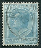 N°0084-1924-MONACO-PRINCE LOUIS II-40C-BLEU S/AZURE