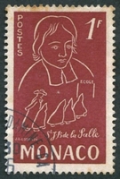 N°0402-1954-MONACO-ST JEAN BAPTISTE DE LA SALLE-1F-BRUN