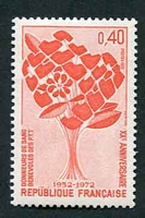 N°1716-1972-FRANCE-DONNEURS DE SANG BENEVOLES DES PTT