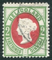 N°11-1875-HELIGOLAND-VICTORIA-2PF-VERT ET CARMIN
