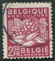 N°0767-1948-BELGIQUE-PRODUITS AGRICOLES-2F50-ROSE/LILAS