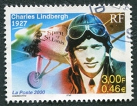 N°3316-2000-FRANCE-AVIATION-CHARLES LINDBERG-3F-0.46€