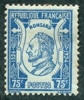 N°0209-1924-FRANCE-PIERRE DE RONSARD-75C-BLEU/AZURE