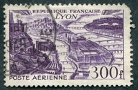 N°0026-1949-FRANCE-VUE DE LYON-300F-VIOLET