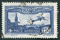 N°0006-1930-FRANCE-AVION SURVOLANT MARSEILLE-1F50-BLEU