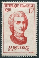 N°1084-1956-FRANCE-JJ ROUSSEAU-LITTERATEUR-15F