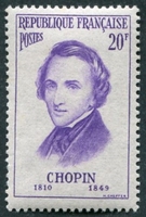 N°1086-1956-FRANCE-FREDERIC CHOPIN-20F-VIOLET