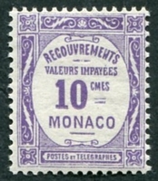 N°14-1924-MONACO-TAXE-10C-VIOLET