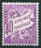 N°19-1926-MONACO-TAXE-40C-VIOLET