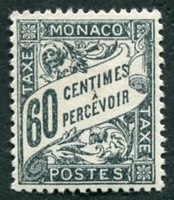 N°21-1926-MONACO-TAXE-60C-GRIS/NOIR