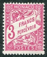 N°25-1926-MONACO-TAXE-3F-ROSE/LILAS
