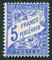 N°26-1926-MONACO-TAXE-5F-OUTREMER