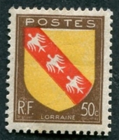 N°0757-1946-FRANCE-ARMOIRIES LORRAINE-50C