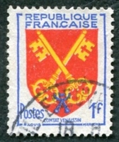 N°1047-1955-FRANCE-ARMOIRIES-COMTAT VENAISSIN-1F