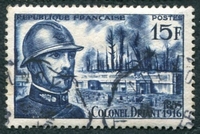 N°1052-1956-FRANCE-COLONEL EMILE DRIANT-15F-BLEU