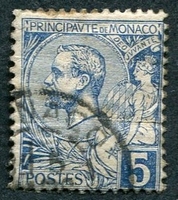 N°0013-1891-MONACO-PRINCE ALBERT 1ER-5C-BLEU