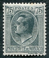 N°0092-1924-MONACO-PRINCE LOUIS II-75C-GRIS NOIR