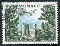 N°0538-1960-MONACO-PALAIS PRINCIER ET FRONDAISONS-5C