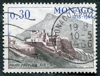 N°0680-1966-MONACO-PALAIS PRINCIER AU 19E SIECLE-30C