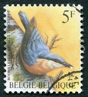 N°2293-1988-BELGIQUE-OISEAUX-SITELLE TORCHEPOT-5F