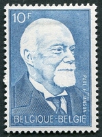 N°1414-1967-BELGIQUE-PAUL EMILE JANSON-10F-BLEU