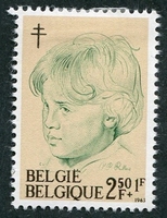 N°1275-1963-BELGIQUE-NICOLAS RUBENS A 6 ANS-2F50+1F