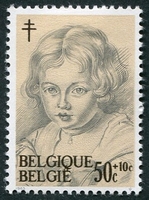 N°1272-1963-BELGIQUE-FILLETTE DE BALTHAZAR BERNIER-50C+10C